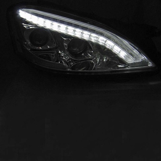 Μπροστινά Φανάρια Set Για Mercedes-Benz S-Class W221 05-09 W222 Look Χρωμίου D1S/H7 (Xenon) Με Μοτέρ Sonar