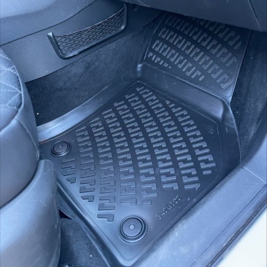 Πατάκια Σκαφάκια 3D Από Λάστιχο TPE Για VW Golf 7 VII/T-Roc/Leon 5F /  Audi A3 8V/Audi Q2/Skoda Karoq Rizline 4 Τεμάχια Μαύρα