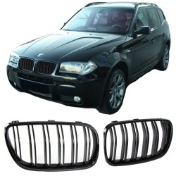 Καρδιές Μάσκας Για Bmw X3 E83 06-11 M4 Look Με Διπλή Γρίλια Μαύρο Γυαλιστερό 2 Τεμάχια Καρδιές Μάσκας Για Bmw X3 E83 06-11 M4 Look Με Διπλή Γρίλια Μαύρο Γυαλιστερό 2 Τεμάχια