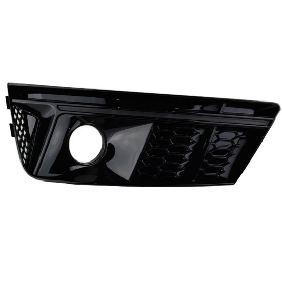 Δίχτυ Προφυλακτήρα Εμπρός Πλαινό Για Audi A4 B9 16-18 RS4 Look Γυαλιστερό Μαύρο Αριστερό & Δεξί 2 Τεμάχια