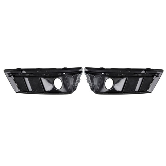 Δίχτυ Προφυλακτήρα Εμπρός Πλαινό Για Audi A4 B9 16-18 RS4 Look Γυαλιστερό Μαύρο Αριστερό & Δεξί 2 Τεμάχια