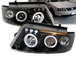 Μπροστινά Φανάρια Set Για Vw Passat 3B 96-00 Angel Eyes & Led Μαύρα H1/H1 JunYan Μπροστινά Φανάρια Set Για Vw Passat 3B 96-00 Angel Eyes & Led Μαύρα H1/H1 JunYan