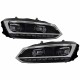 Μπροστινά Φανάρια Set Για Vw Polo 6R/6C 09-17 DRL Passat Matrix Look & Dynamic Φλας Full Led Με Μοτέρ Carner