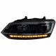 Μπροστινά Φανάρια Set Για Vw Polo 6R/6C 09-17 DRL Passat Matrix Look & Dynamic Φλας Full Led Με Μοτέρ Carner
