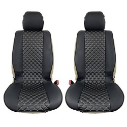 Πλατοκαθίσματα Μπροστινά Δερματίνη Royal Μαύρο Με Γκρι Ραφή 2 Τεμάχια Πλατοκαθίσματα Μπροστινά Δερματίνη Royal Μαύρο Με Γκρι Ραφή 2 Τεμάχια