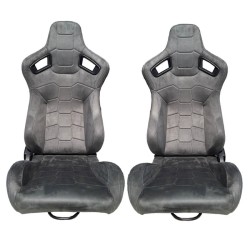 Καθίσματα Bucket R8 Suede Αλκαντάρα Γκρι Ζευγάρι 2 Τεμαχίων Καθίσματα Bucket R8 Suede Αλκαντάρα Γκρι Ζευγάρι 2 Τεμαχίων