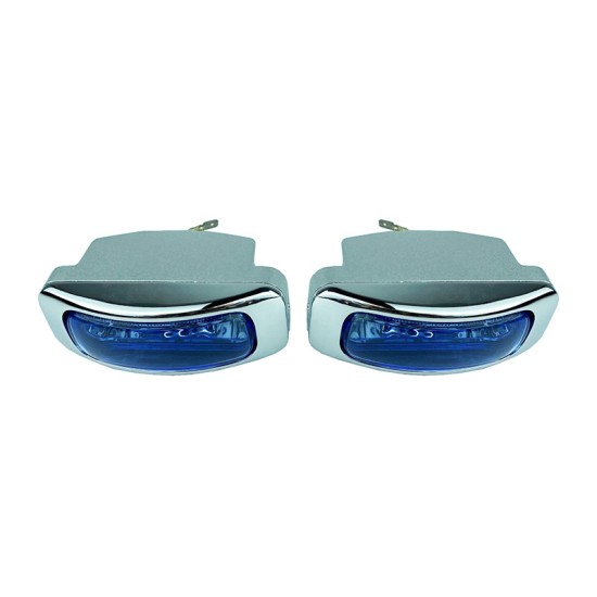 Προβολείς Universal 125x46mm H3 12V 55W LA-1100 16031 Μπλε/Χρώμιο 2 Τεμάχια