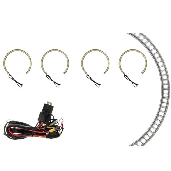 Angel Eyes LED Kit Για Bmw 3 E46 99-05 Xenon / E36 / E38 / E39 4x131mm Λευκά 5 Τεμάχια