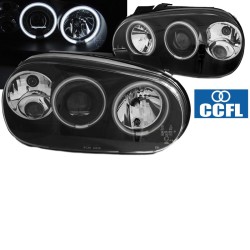 Μπροστινά Φανάρια Set Για Vw Golf IV (4) 97-03 ccfl Angel Eyes Μαύρα H7/H1/H3  Sonar