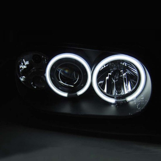 Μπροστινά Φανάρια Set Για Vw Golf IV (4) 97-03 ccfl Angel Eyes Μαύρα H7/H1/H3  Sonar