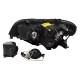 Μπροστινά Φανάρια Set Για Bmw X5 E53 99-03 Angel Eyes & Led Φλας Μαύρα Xenon D2S/H7 Με Μοτέρ Depo