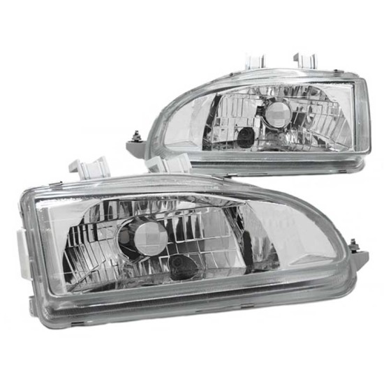 Μπροστινά Φανάρια Set Για Honda Civic 91-95 2D/3D Χρωμίου Clear H4 Manual Reliable Auto Parts