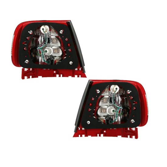 Πισινά Φανάρια Set Για Audi A4 B5 94-00 Κόκκινο/Crystal Depo