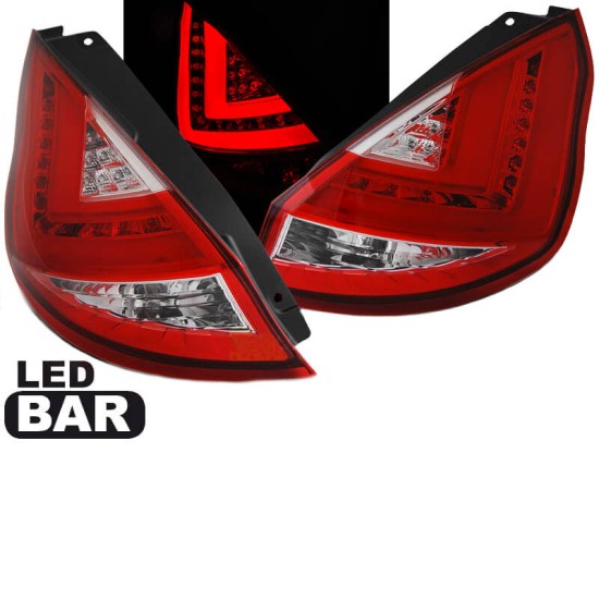 Πισινά Φανάρια Set Για Ford Fiesta 2012-2015 Led Bar Red White JunYan