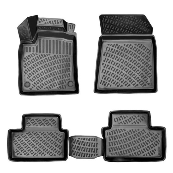 Πατάκια Σκαφάκια 3D Από Λάστιχο TPE Για Renault Clio 5 19+ Rizline 4 Τεμάχια Μαύρα