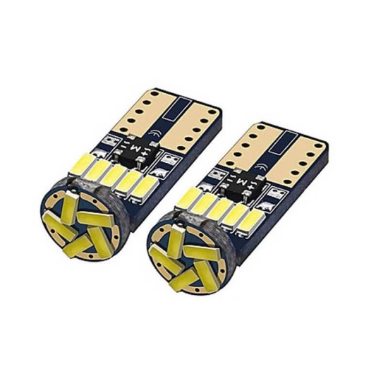 Λάμπες Led T10 12volt 15 Led Canbus White Color Auto GS 600267 2 Τεμάχια 16964