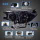 Μπροστινά Φανάρια Set Για Toyota Hilux Revo 15-19 Με Dynamic Start DRL &  Φλας Μαύρα Με Μοτέρ VLand