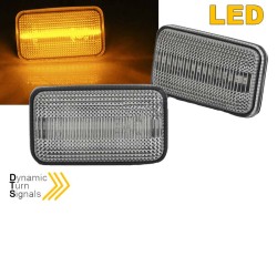 Πλαϊνά Φλας Φτερού Για VW Golf 1 / 2 74-91 / Jetta 84-91 / Corrado 88-95 Led Dynamic Λευκά 2 Τεμάχια