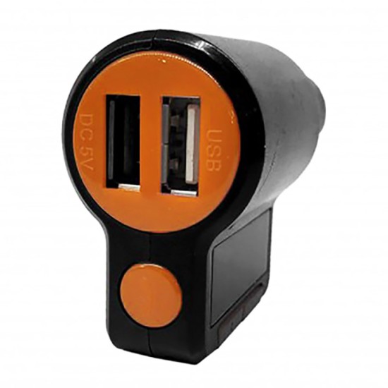 FM Transmitter Με Bluetooth, Φορτιστής Με 2 USB ,  Οθόνη LCD Και Τηλεχειριστήριο Als-A905 24 Volt Μαύρο