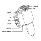 FM Transmitter Με Bluetooth, Φορτιστής Με 2 USB ,  Οθόνη LCD Και Τηλεχειριστήριο Als-A905 24 Volt Μαύρο