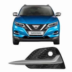 Δίχτυ Προφυλακτήρα Εμπρός Πλαινό Για Nissan Qashqai J11 17+ Με PDC Ασημί / Μαύρο Αριστερό 1 Τεμάχιο