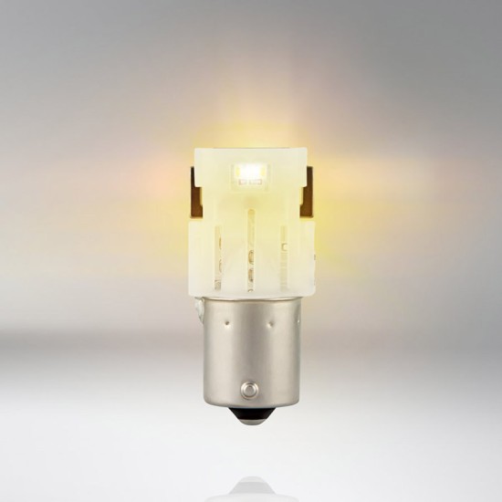 Λάμπες Led Για Φλας P21W BA15S Πορτοκαλί 12volt 1.3 watt Osram 7506DYP-02B 2 Τεμάχια