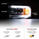 Μπροστινά Φανάρια Set Για Dodge Ram 02-06 DRL Tube Lights Χρωμίου H1/H1 Manual Sonar