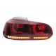 Πισινά Φανάρια Set Για Vw Golf VI (6) 08-12 Full Led Dynamic GTI R20 Look Σκούρο Κόκκινο/Φιμέ VLand