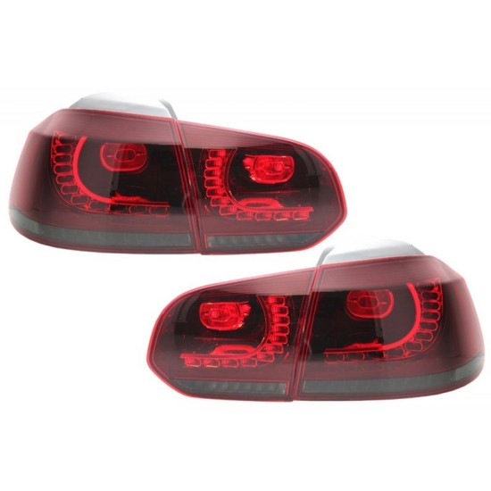 Πισινά Φανάρια Set Για Vw Golf VI (6) 08-12 Full Led Dynamic GTI R20 Look Σκούρο Κόκκινο/Φιμέ VLand