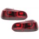 Πισινά Φανάρια Set Για Vw Golf VI (6) 08-12 Full Led Dynamic GTI R20 Look Σκούρο Κόκκινο/Φιμέ VLand