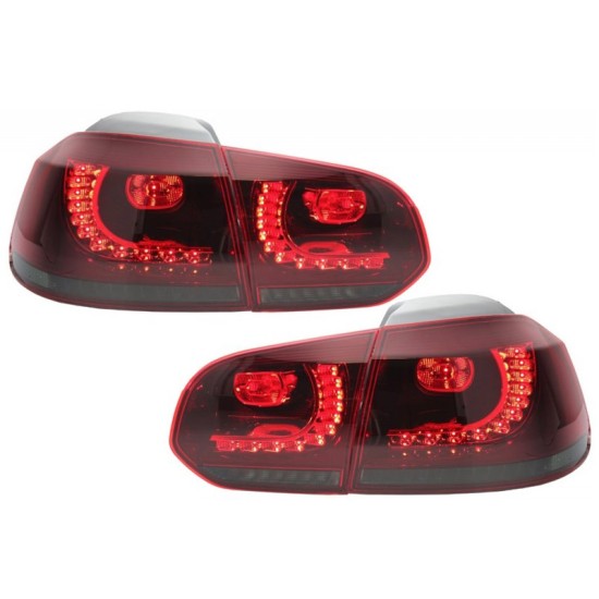 Πισινά Φανάρια Set Για Vw Golf VI (6) 08-12 Full Led Dynamic GTI R20 Look Σκούρο Κόκκινο/Φιμέ VLand