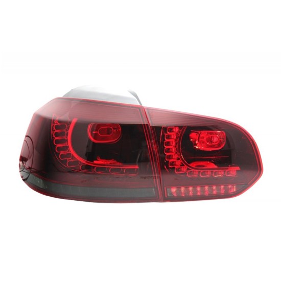 Πισινά Φανάρια Set Για Vw Golf VI (6) 08-12 Full Led Dynamic GTI R20 Look Σκούρο Κόκκινο/Φιμέ VLand