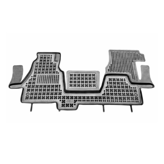 Πατάκια Σκαφάκια 3D Από Λάστιχο Για Sprinter 96-06 / VW LT 00-06 Rezawplast 3 Τεμάχια Μαύρα