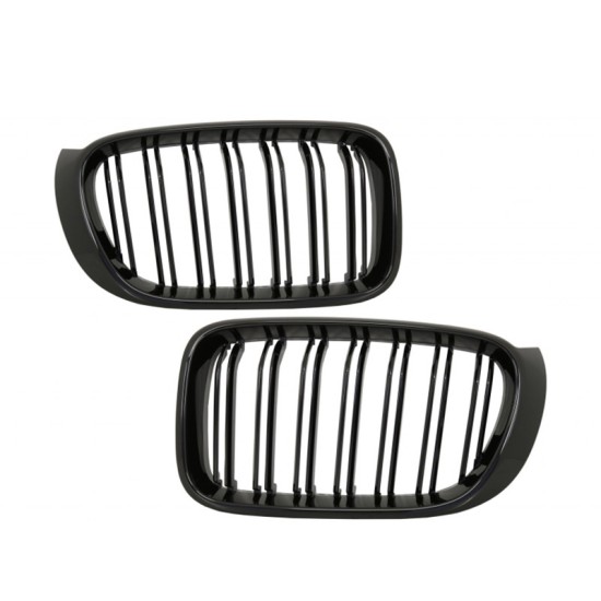 Καρδιές Μάσκας Για Bmw X3 F25 LCI 14-17 / X4 F26 14-17 M4 Look Με Διπλή Γρίλια Μαύρο Γυαλιστερό Με 7 Γρίλιες 2 Τεμάχια