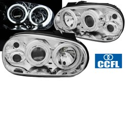 Μπροστινά Φανάρια Set Για Vw Golf IV (4) 97-03 ccfl Angel Eyes Χρωμίου H7/H1/H3  Sonar
