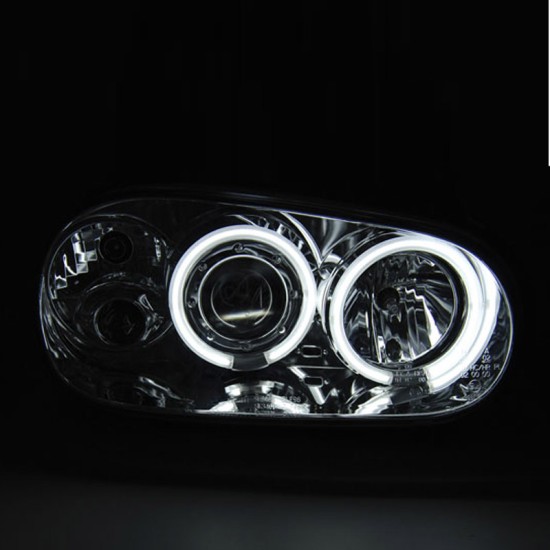 Μπροστινά Φανάρια Set Για Vw Golf IV (4) 97-03 ccfl Angel Eyes Χρωμίου H7/H1/H3  Sonar