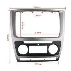 Πλαίσιο / Πρόσοψη 2DIN Για Skoda Octavia 1Z 09-13 Με Αυτόματο Κλιματισμό Μαύρο Ασημί 1 Τεμάχιο