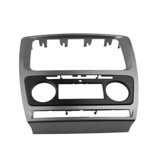Πλαίσιο / Πρόσοψη 2DIN Για Skoda Octavia 1Z 09-13 Με Αυτόματο Κλιματισμό Μαύρο Ασημί 1 Τεμάχιο