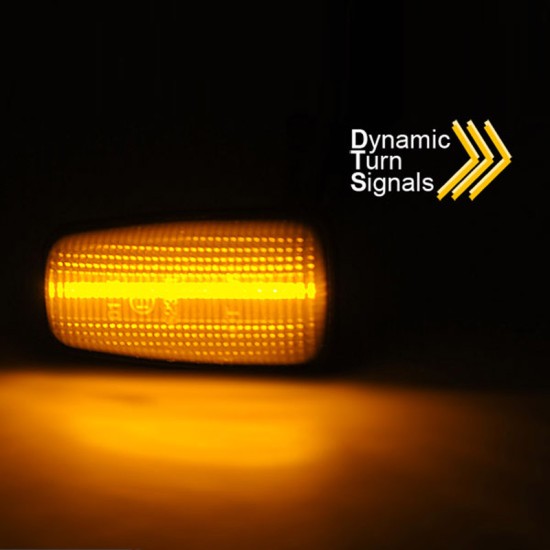 Πλαϊνά Φλας Φτερού Για Citroen Saxo / Berlingo / Xsara / Jumpy / Peugeot 406 Led Dynamic Φιμέ 2 Τεμάχια