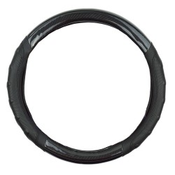 Κάλυμμα Τιμονιού Αυτοκινήτου Δερματίνη Speed Μαύρο / Carbon Με Μαύρη Ραφή Medium 38cm Κάλυμμα Τιμονιού Αυτοκινήτου Δερματίνη Speed Μαύρο / Carbon Με Μαύρη Ραφή Medium 38cm