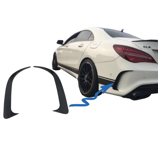 Πλαινά Πτερύγια Πισινού Προφυλακτήρα Για Mercedes-Benz CLA W117 13-17  Coupe Με Amg Προφυλακτήρα Γυαλιστερό Μαύρο 2 Τεμάχια