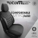 Καλύμματα Αυτοκινήτου Otom Sport Plus Design Universal Βαμβακερό Ύφασμα / Rachel / Δερματίνη Σετ Εμπρός / Πίσω 11 Τεμαχίων Μαύρο SPTPLS-101