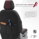 Καλύμματα Αυτοκινήτου Otom Attraction Design Universal Βαμβακερό Ύφασμα / Rachel Σετ Εμπρός / Πίσω 11 Τεμαχίων Μαύρο - Κόκκινο ATR-1302