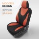Καλύμματα Αυτοκινήτου Otom Ruby Design Universal Βαμβακερό Ύφασμα Rachel Σετ Εμπρός / Πίσω 11 Τεμαχίων "Terracota" Μαύρο / Κεραμιδί RBY-1204