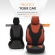 Καλύμματα Αυτοκινήτου Otom Ruby Design Universal Βαμβακερό Ύφασμα Rachel Σετ Εμπρός / Πίσω 11 Τεμαχίων "Terracota" Μαύρο / Κεραμιδί RBY-1204