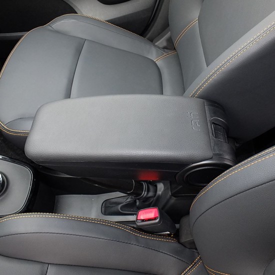 Κονσόλα Χειροφρένου Τεμπέλης Με Βάση Armster 3 Vegan Leather VW Golf VI (6) 08-11 Μαύρο Χρώμα Σετ 2 Τεμάχια