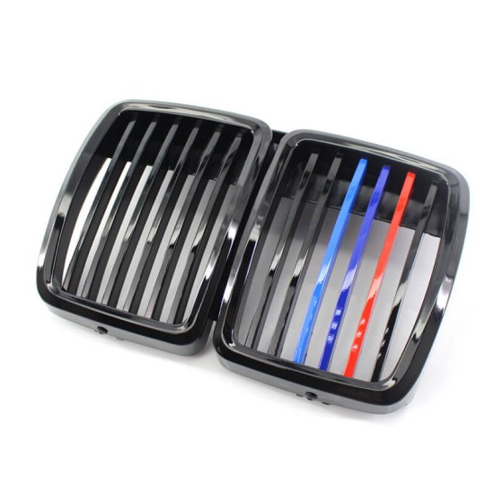 Καρδιές Μάσκας Για Bmw 3 E30 82-94 Tri-Color Γυαλιστερό Μαύρο 1 Τεμάχιο