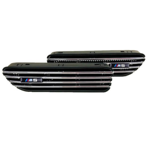 Πλαϊνές Γρίλιες Φτερών Τύπου Bmw 3 E46 Με Σήμα M5 Universal Για Όλα Τα Μοντέλα 2 Τεμάχια