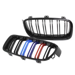 Καρδιές Μάσκας Για Bmw 3 F30 / F31 11-18 M4 Look Με Διπλή Γρίλια Tri-Color Μαύρο Γυαλιστερό 2 Τεμάχια Καρδιές Μάσκας Για Bmw 3 F30 / F31 11-18 M4 Look Με Διπλή Γρίλια Tri-Color Μαύρο Γυαλιστερό 2 Τεμάχια