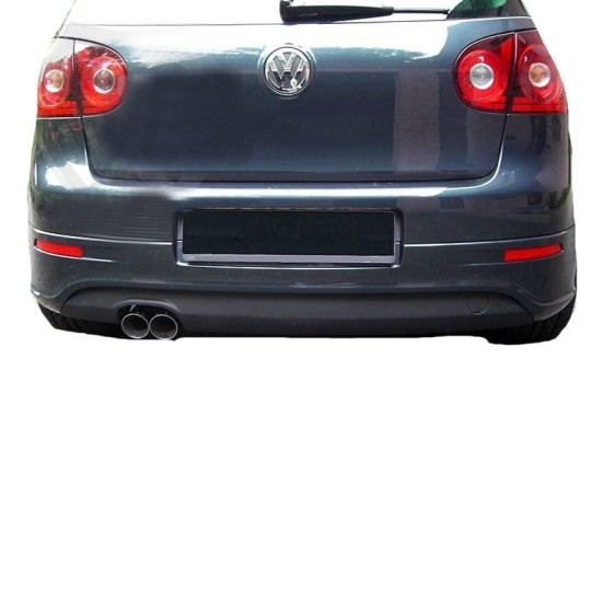 Πισινός Προφυλακτήρας Για VW Golf V (5) 03-08 R32 Look Με Εξατμίσεις Αριστερά Μαύρο Ματ Από Abs Πλαστικό